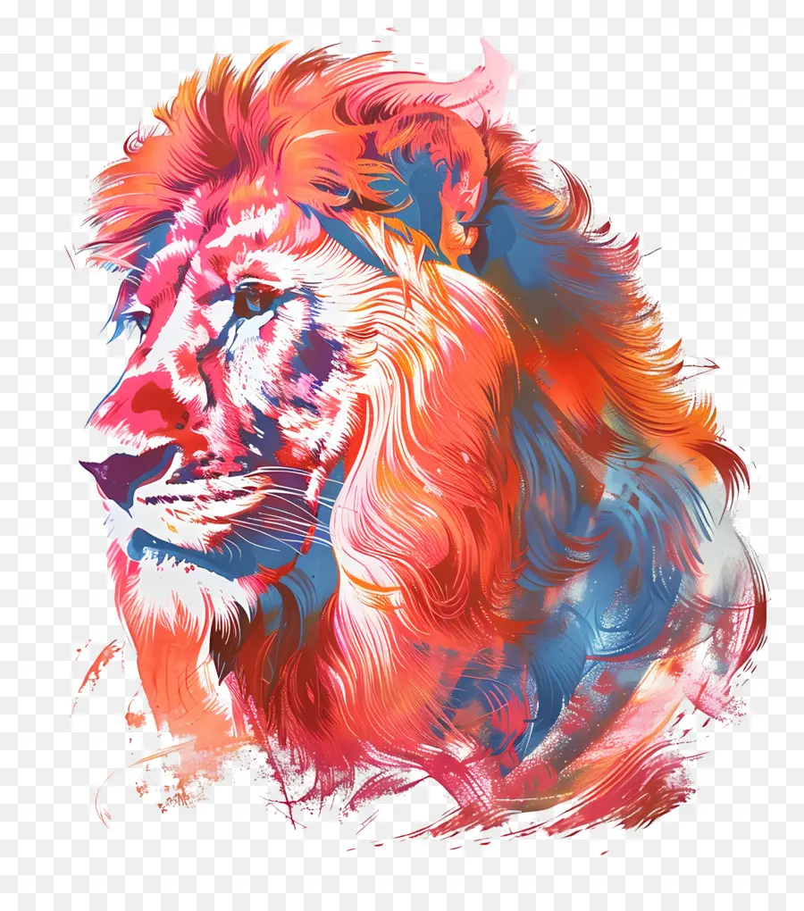 Lion，Couleurs Vibrantes PNG