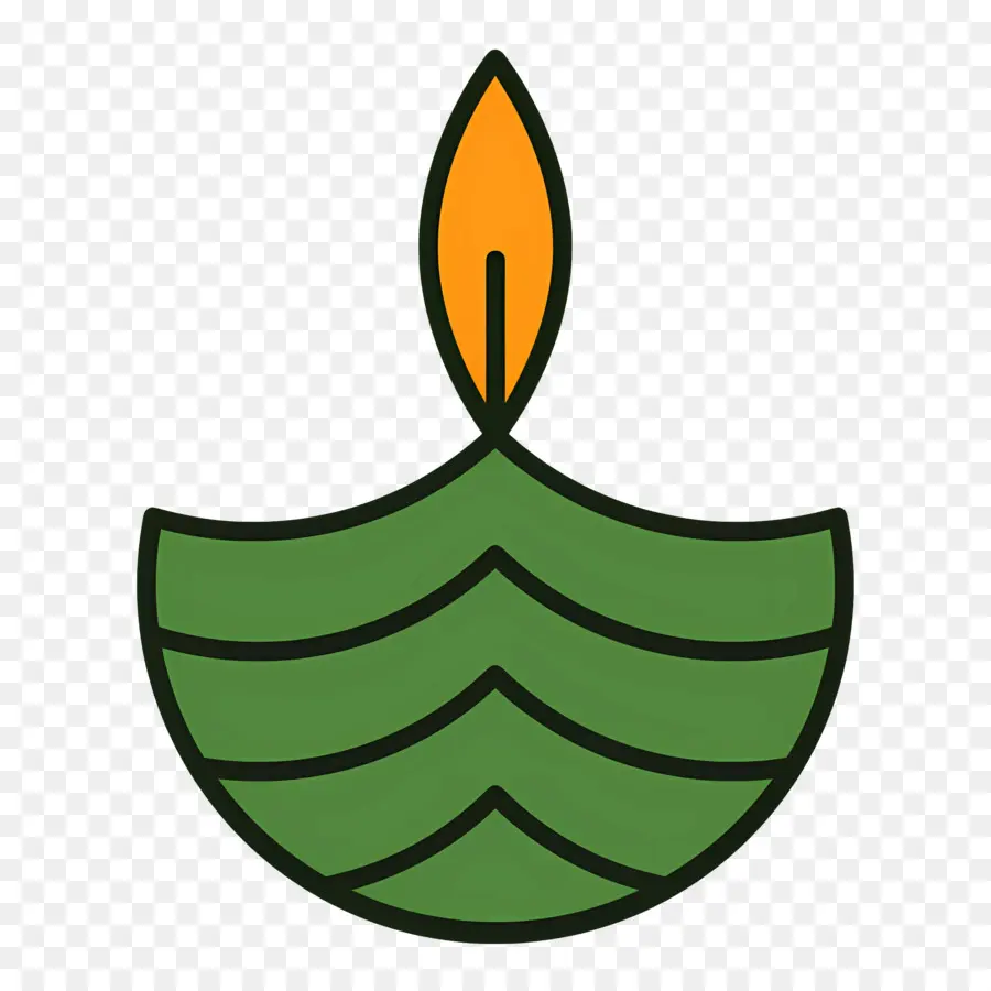 Diwali，Bougie Verte PNG