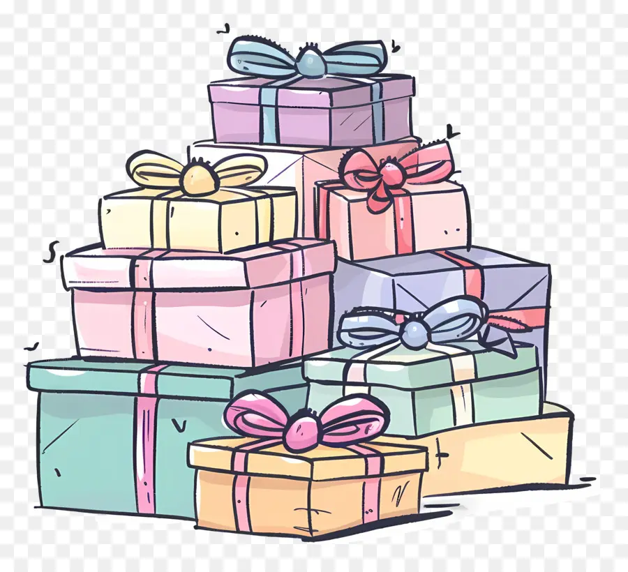 Pile De Cadeaux，Présente PNG