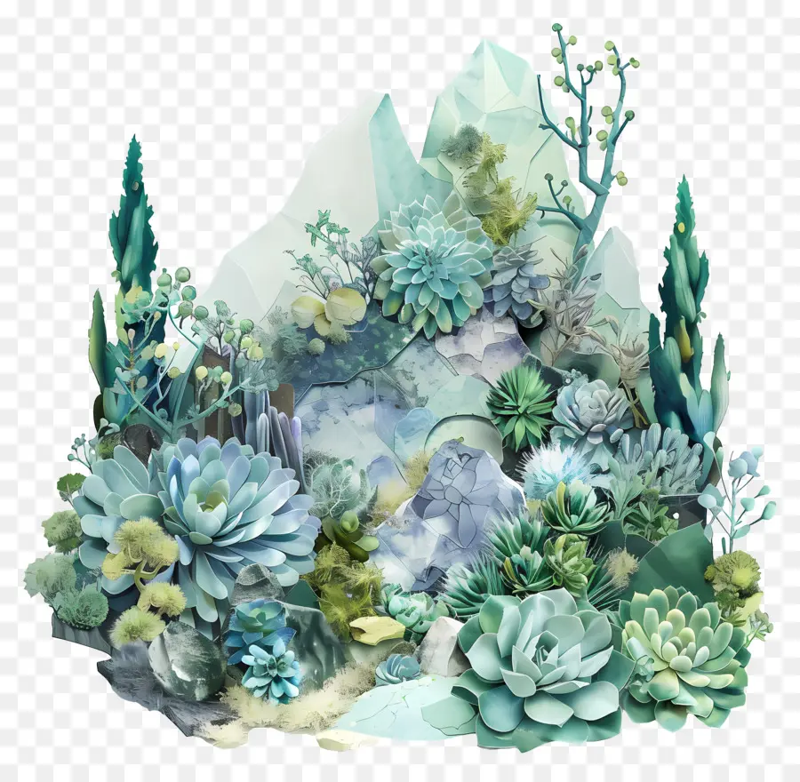 Jardin Succulent，Plantes Succulentes PNG