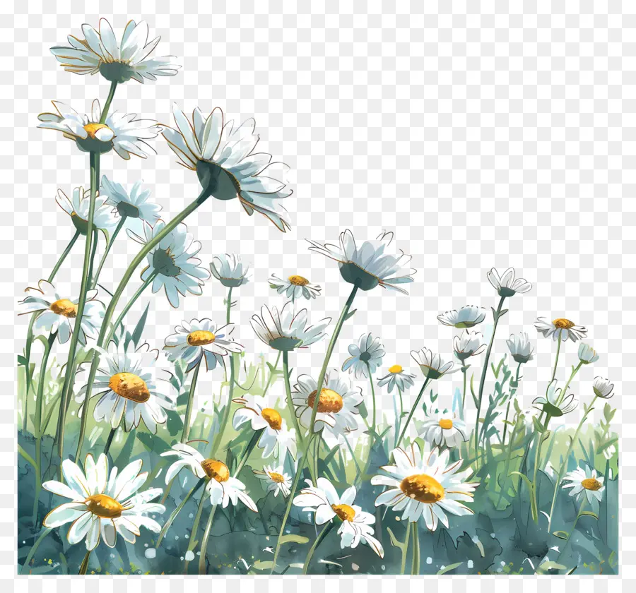 Champ De Marguerites，Marguerites PNG