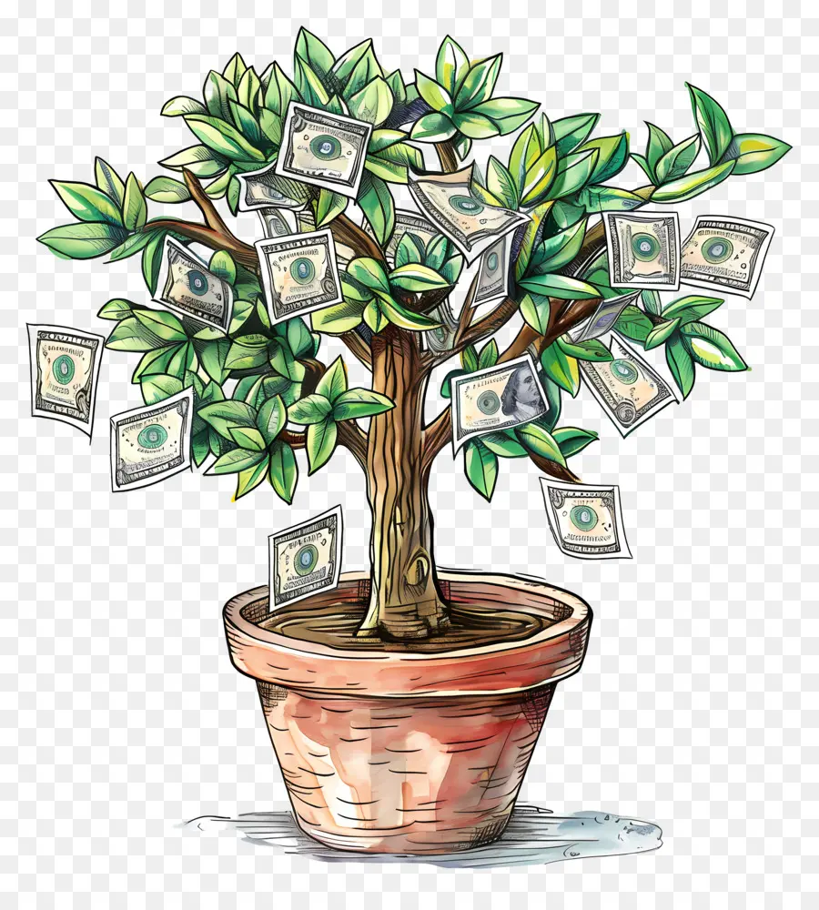 Arbre Du Dollar，L'arbre D'argent PNG