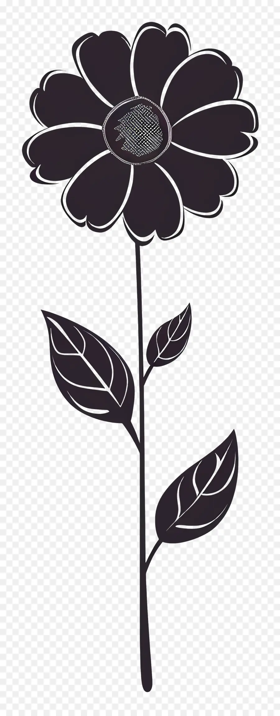 Fleur De Tige，Noir Fleur PNG