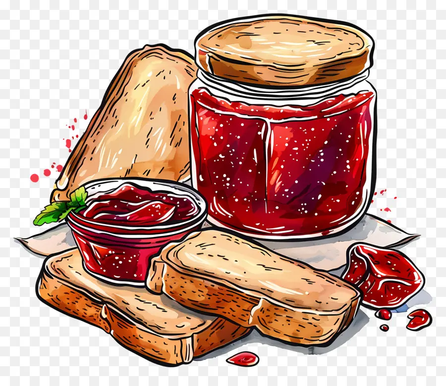 Du Pain Et De La Confiture，De La Confiture De Framboise PNG