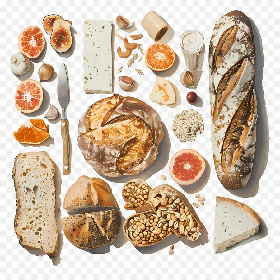 Nourriture，Pain Et Fruits PNG