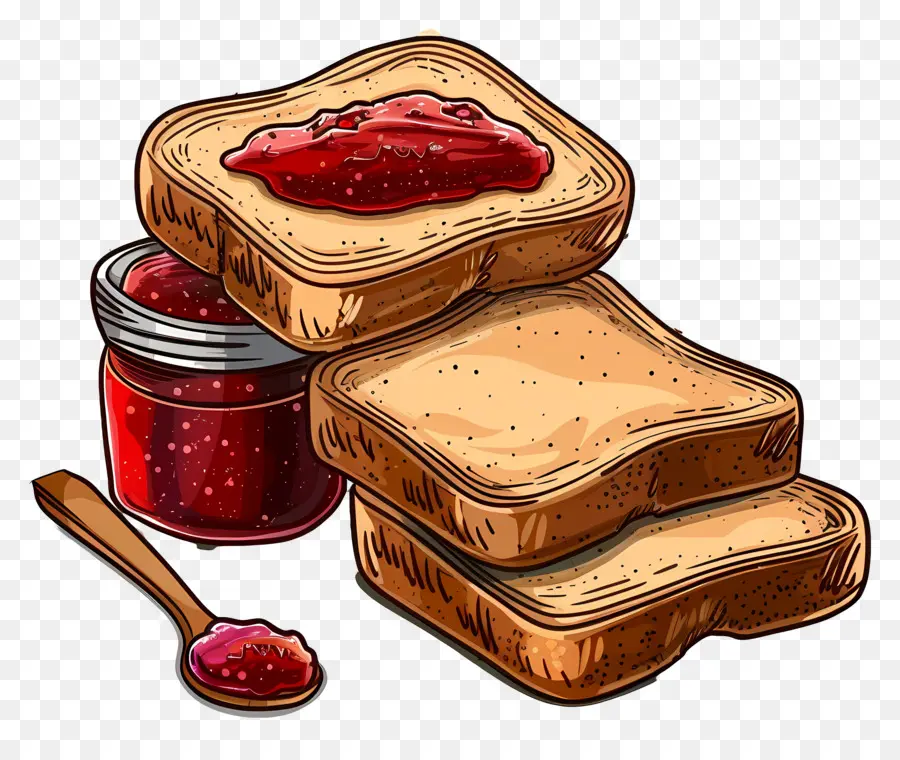 Pain Et Confiture，Toasts à La Confiture PNG