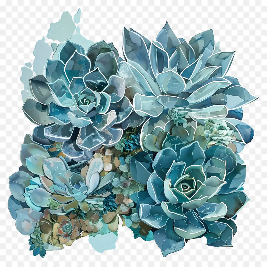 Succulents D'echeveria，Les Plantes Succulentes PNG