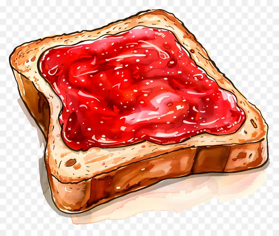 Confiture Sur Du Pain Grillé，Toasts Avec De La Confiture PNG