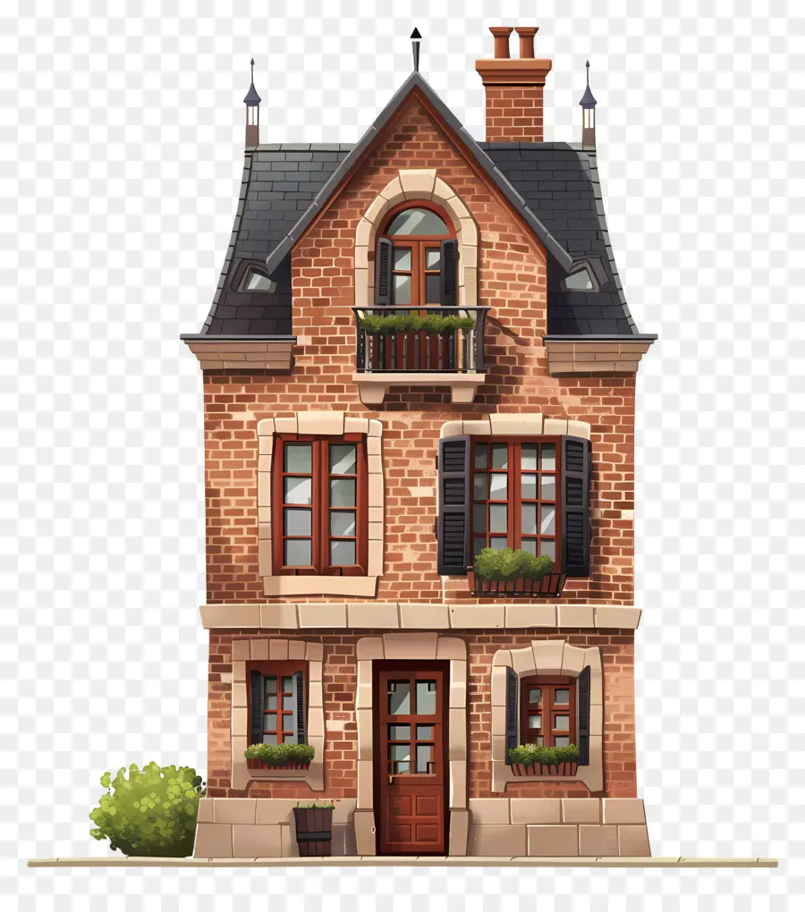 City Cottage Building，Bâtiment En Brique Classique PNG