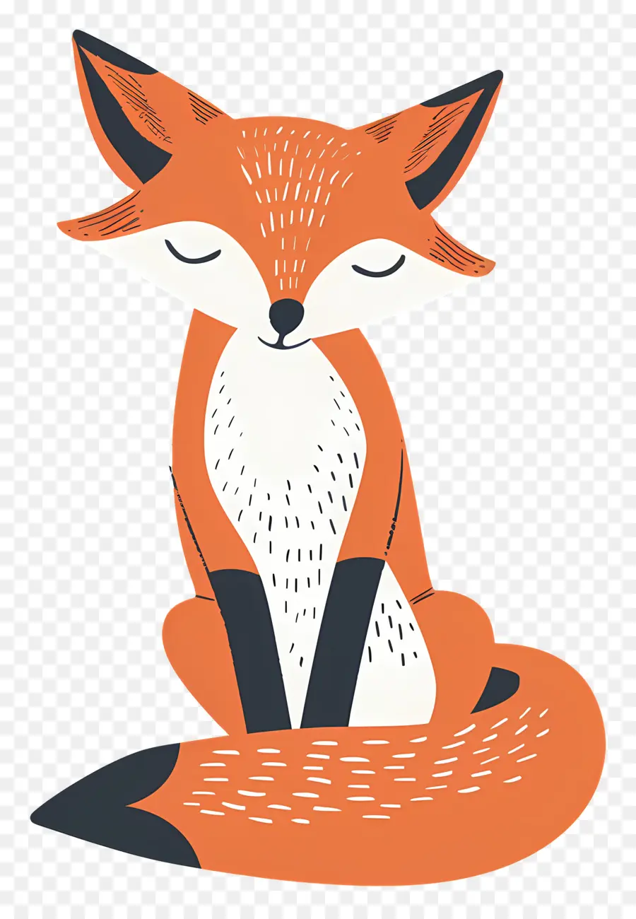 Dessin Animé De La Fox，Couchage Fox PNG