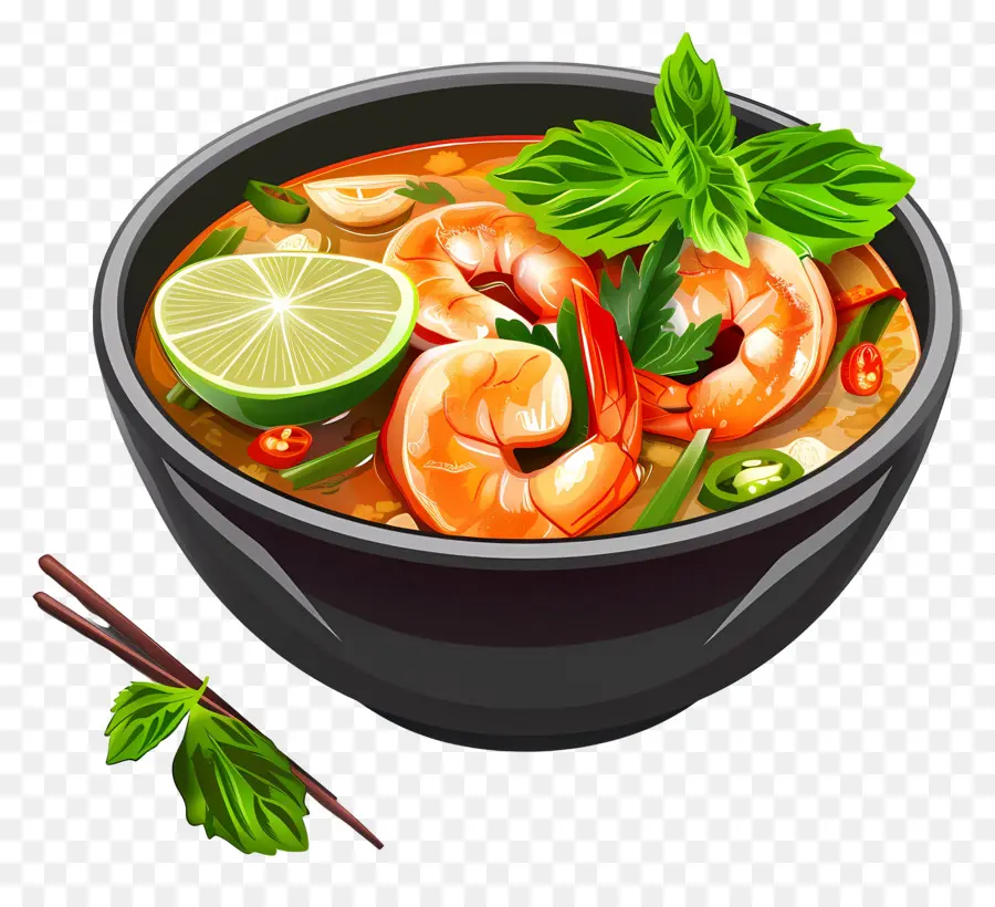 Cuisine Thaïlandaise，Soupe Aux Crevettes PNG