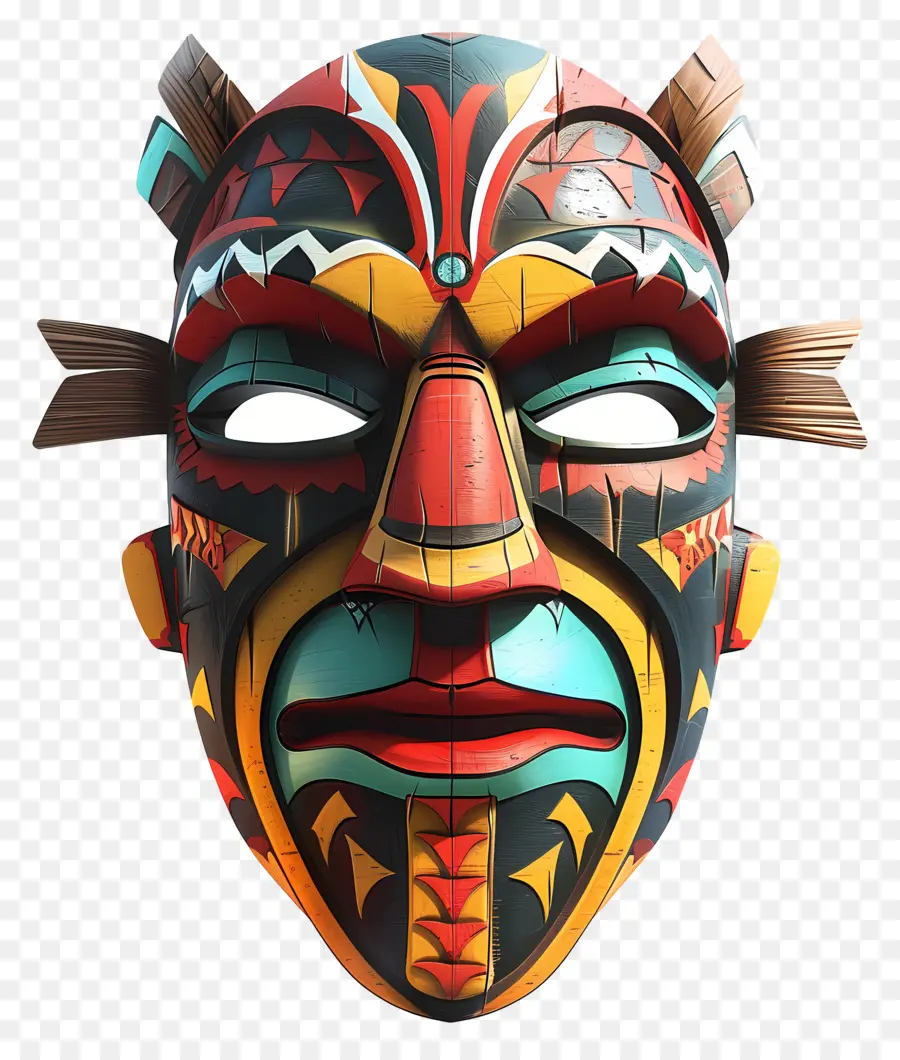 Masque Tribal，Coloré PNG