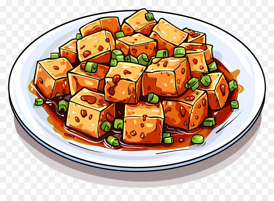 Mapo Tofu，Tofu Frit PNG