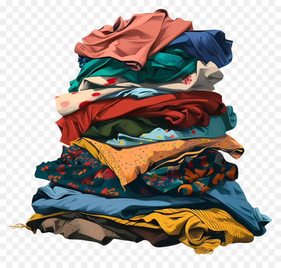 Pile De Vêtements，Tissu PNG