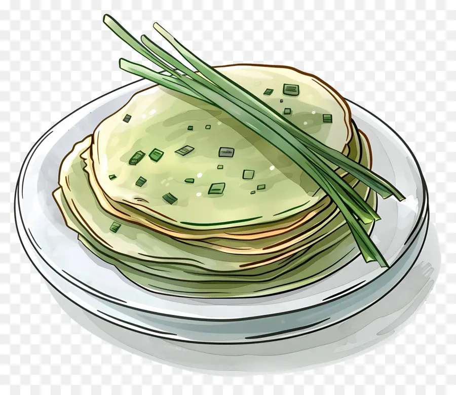 Crêpes Aux Oignons Verts，Crêpes PNG