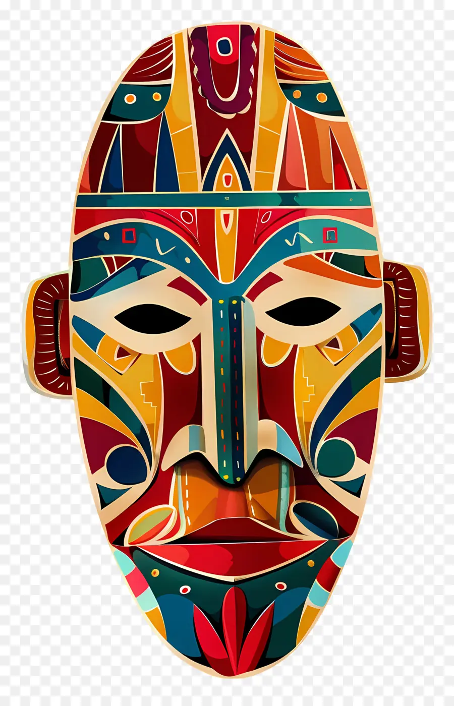 Masque Tribal，Masque Coloré PNG