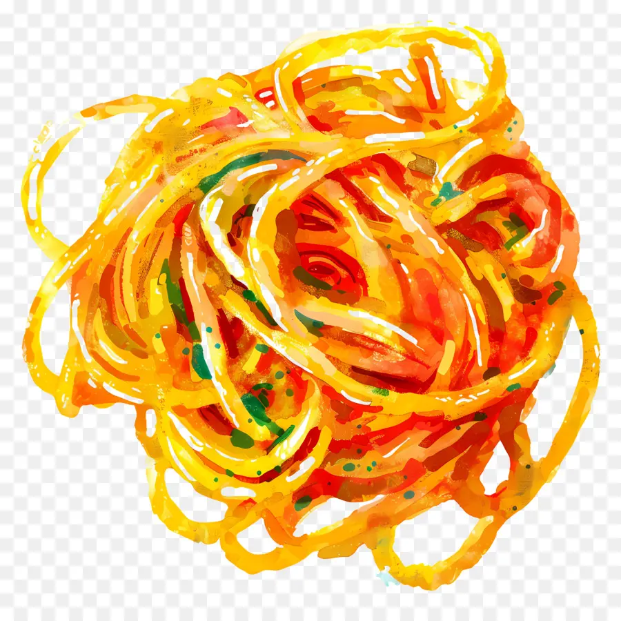 Spaghetti，Peinture à L'aquarelle PNG