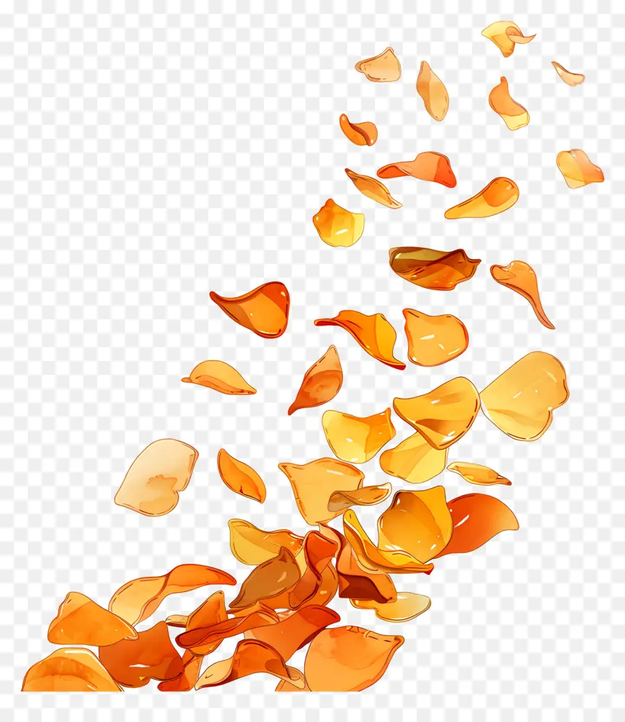 Vol De Jetons，Pétales De Rose Orange PNG