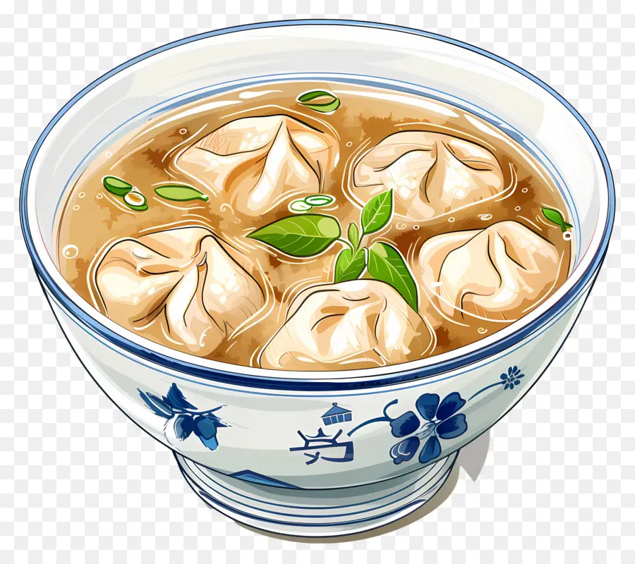 Soupe Won Ton，Raviolis En Soupe PNG