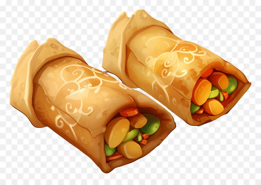 Rouleaux Aux œufs，Wraps Aux Légumes PNG