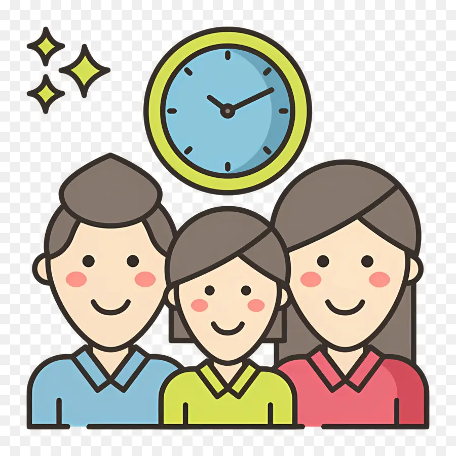 Famille，Famille Avec Horloge PNG