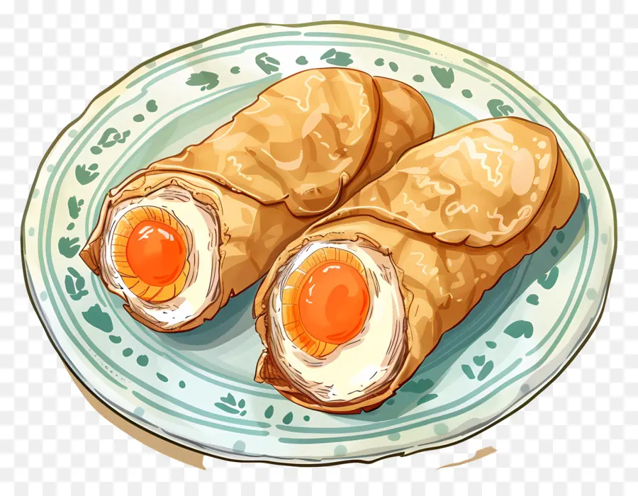 Rouleaux D'oeufs，œufs Frits PNG