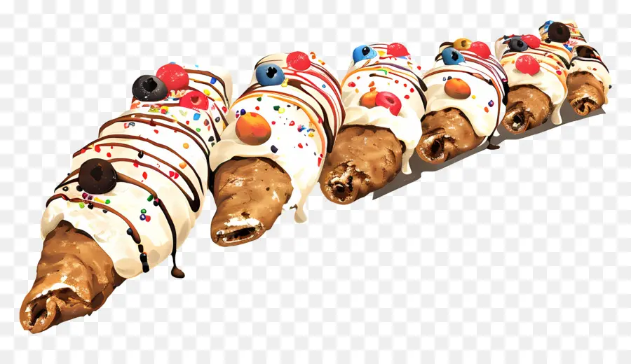 Cannoli，Croissants Décorés PNG