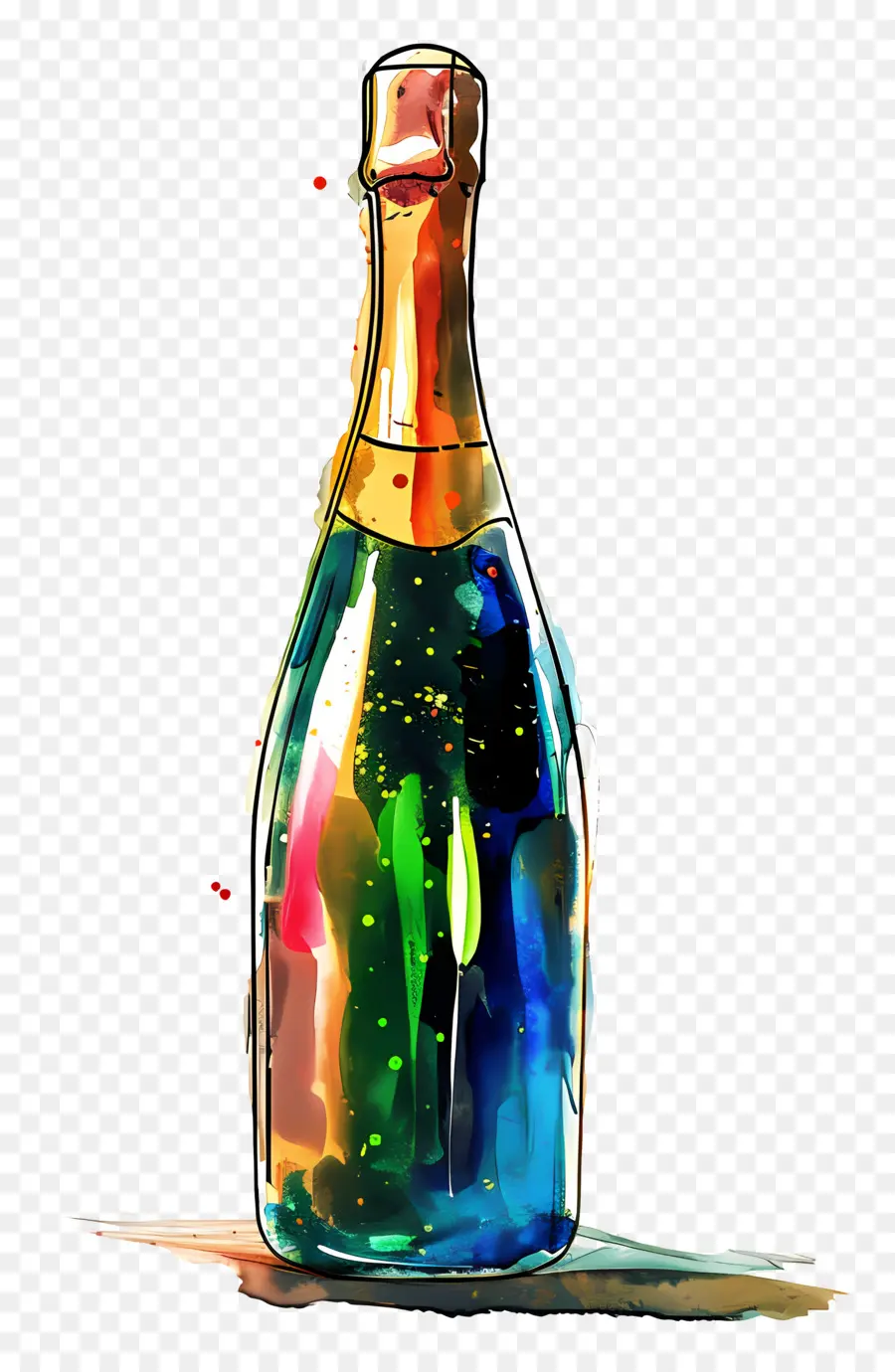 Bouteille De Champagne，Bouteille De Champagne Colorée PNG