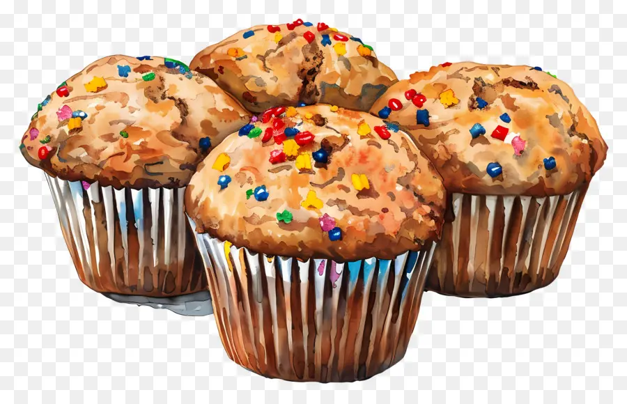 Muffins，Cupcakes Avec Des Pépites PNG