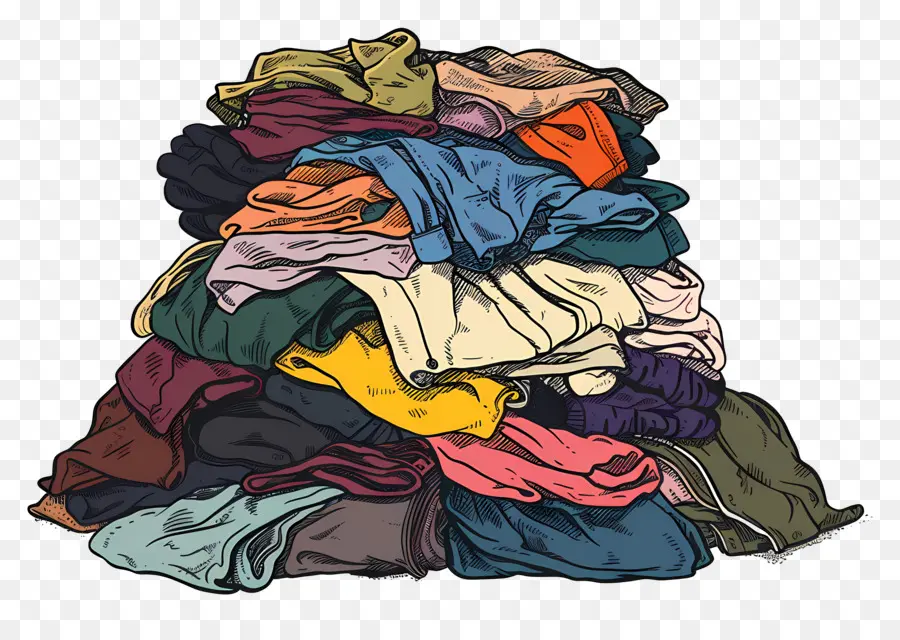 Pile De Vêtements，Lessive PNG