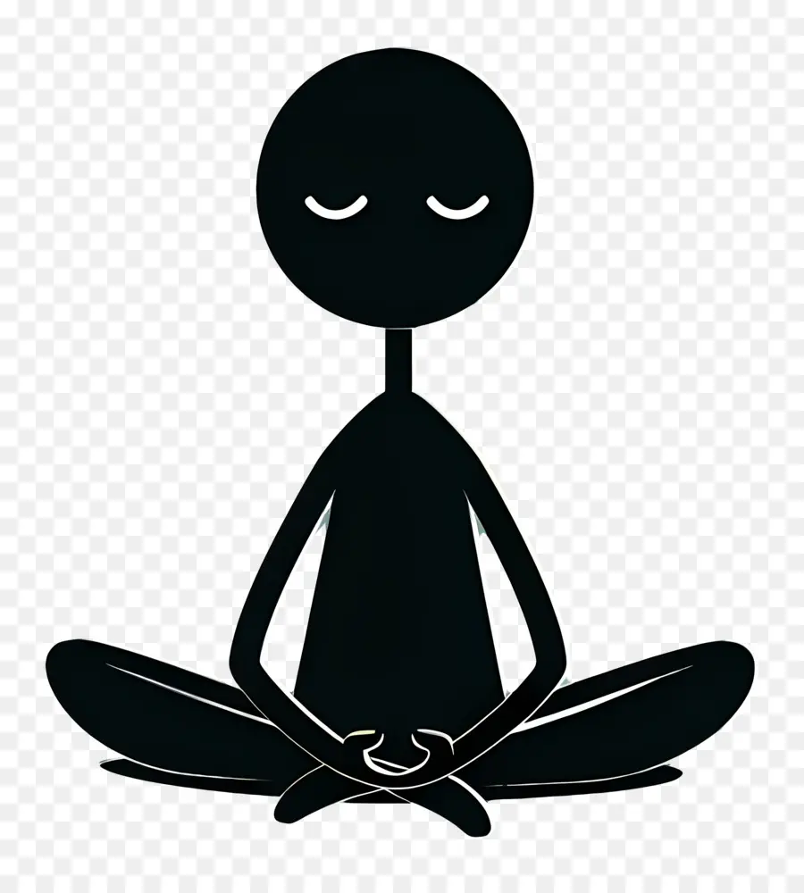 Stick Figure Meditation，Silhouette Méditante PNG