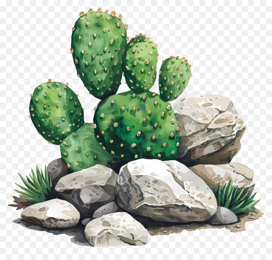 Cactus Avec Des Rochers，Cactus PNG