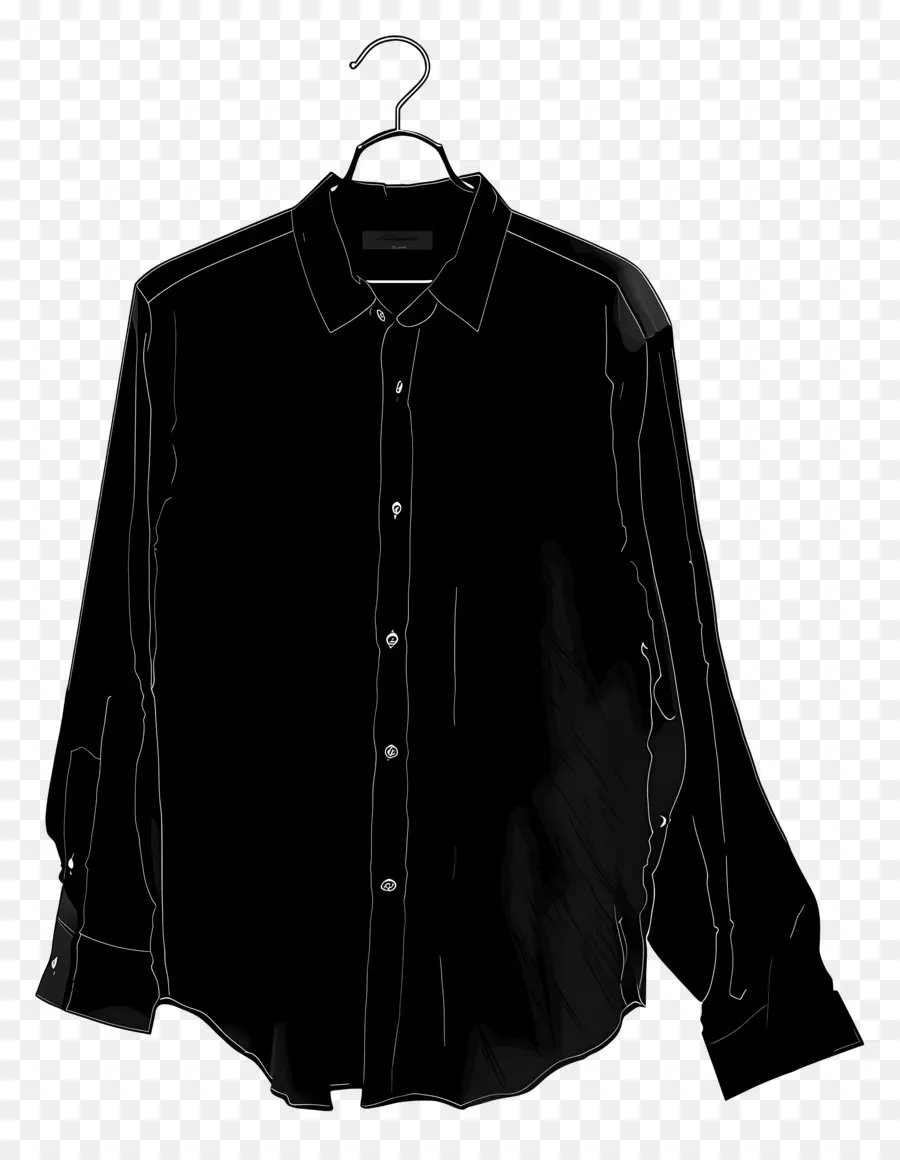 Chemise Sur Le Cintre，T Shirt Noir PNG