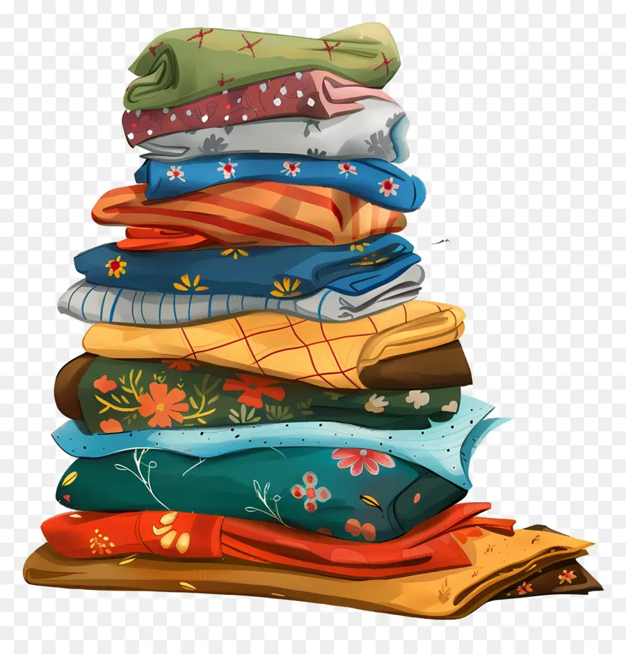 Pile De Vêtements，Pile De Vêtements Colorés PNG