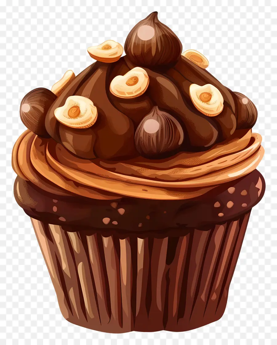 Cupcake Aux Noisettes，Petit Gâteau Au Chocolat PNG