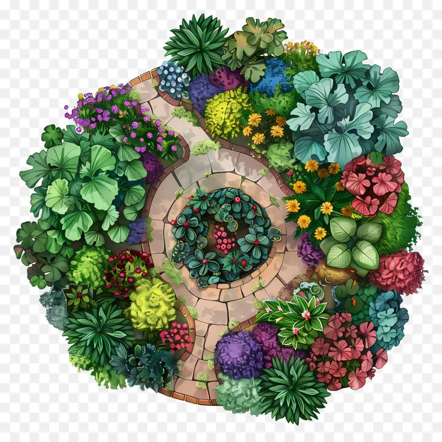 Jardin Vue De Dessus，Jardin PNG