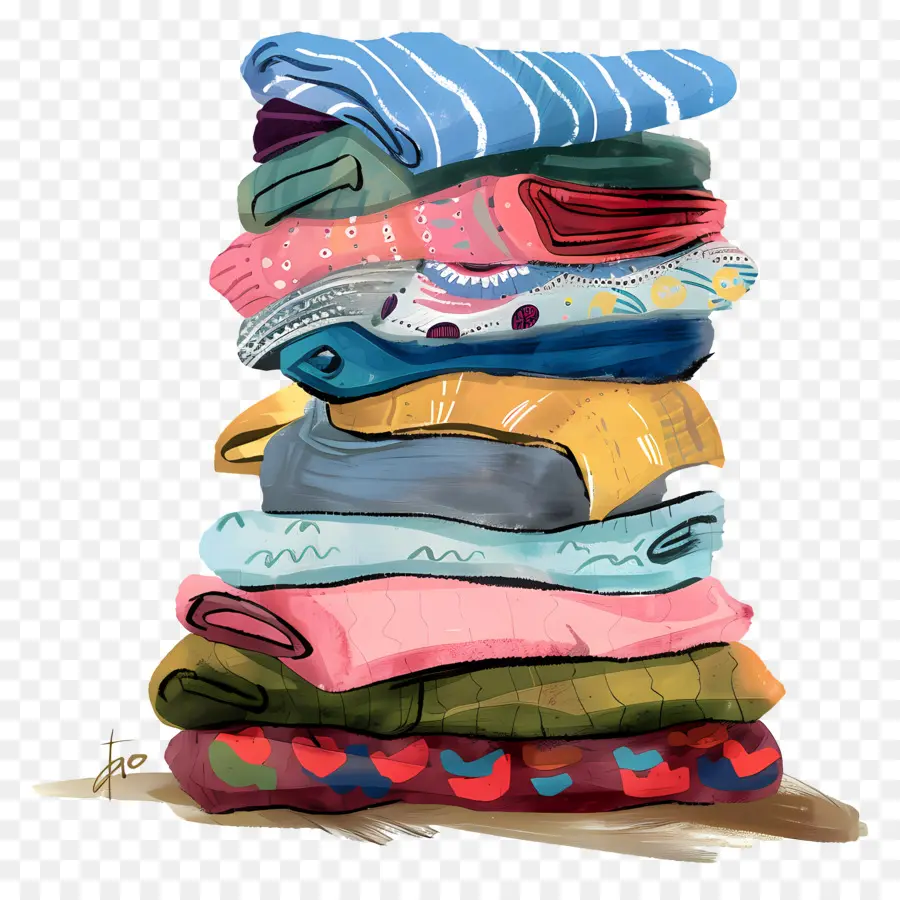 Pile De Vêtements，Lessive PNG