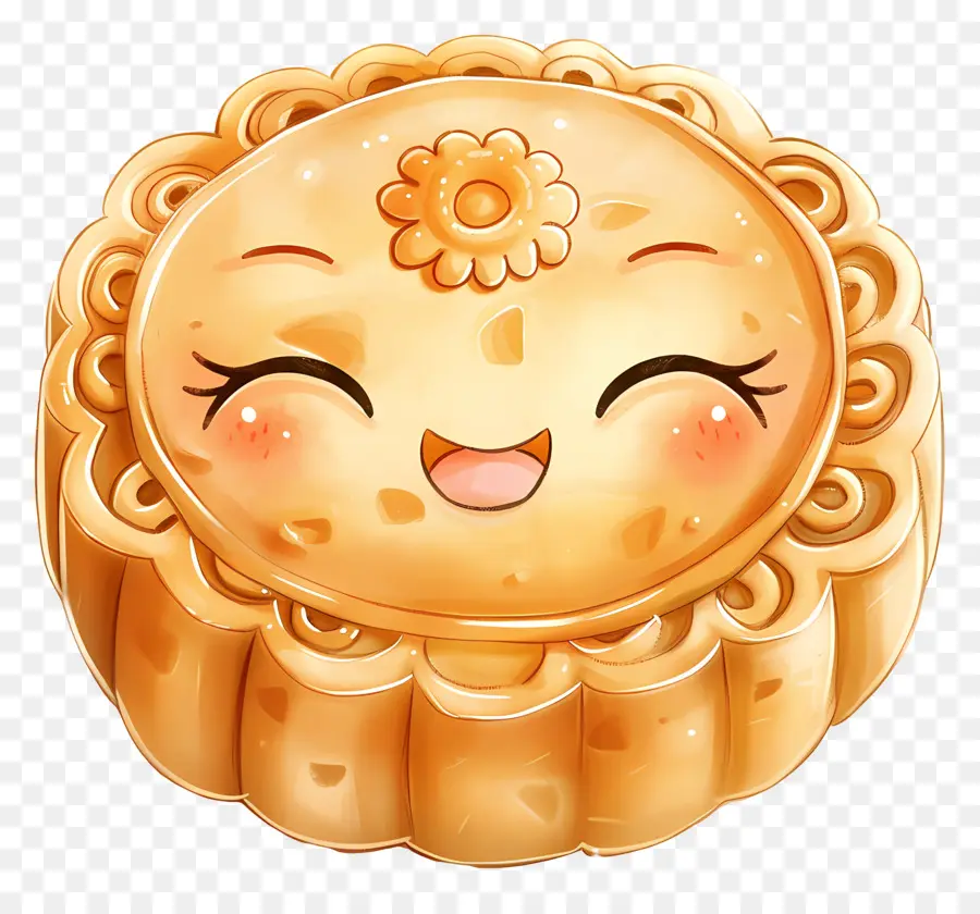 Gâteau De Lune，Gâteau De Lune Souriant PNG