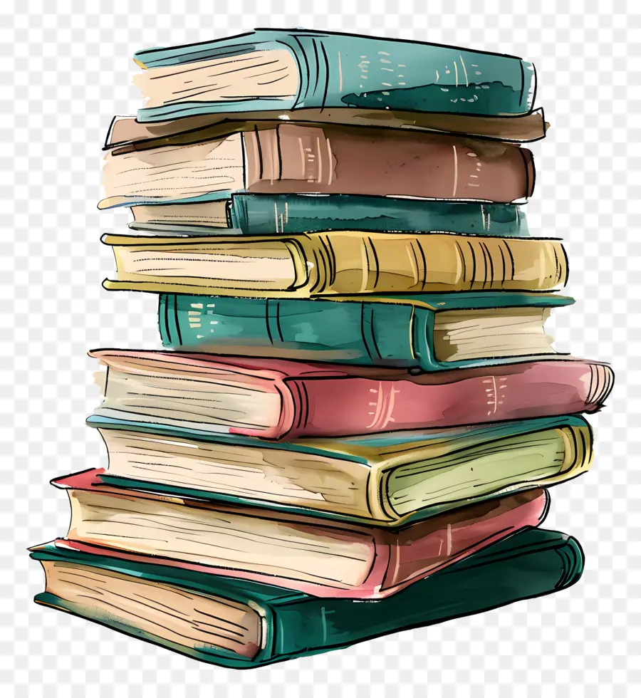 Pile De Livres，Livres Colorés PNG