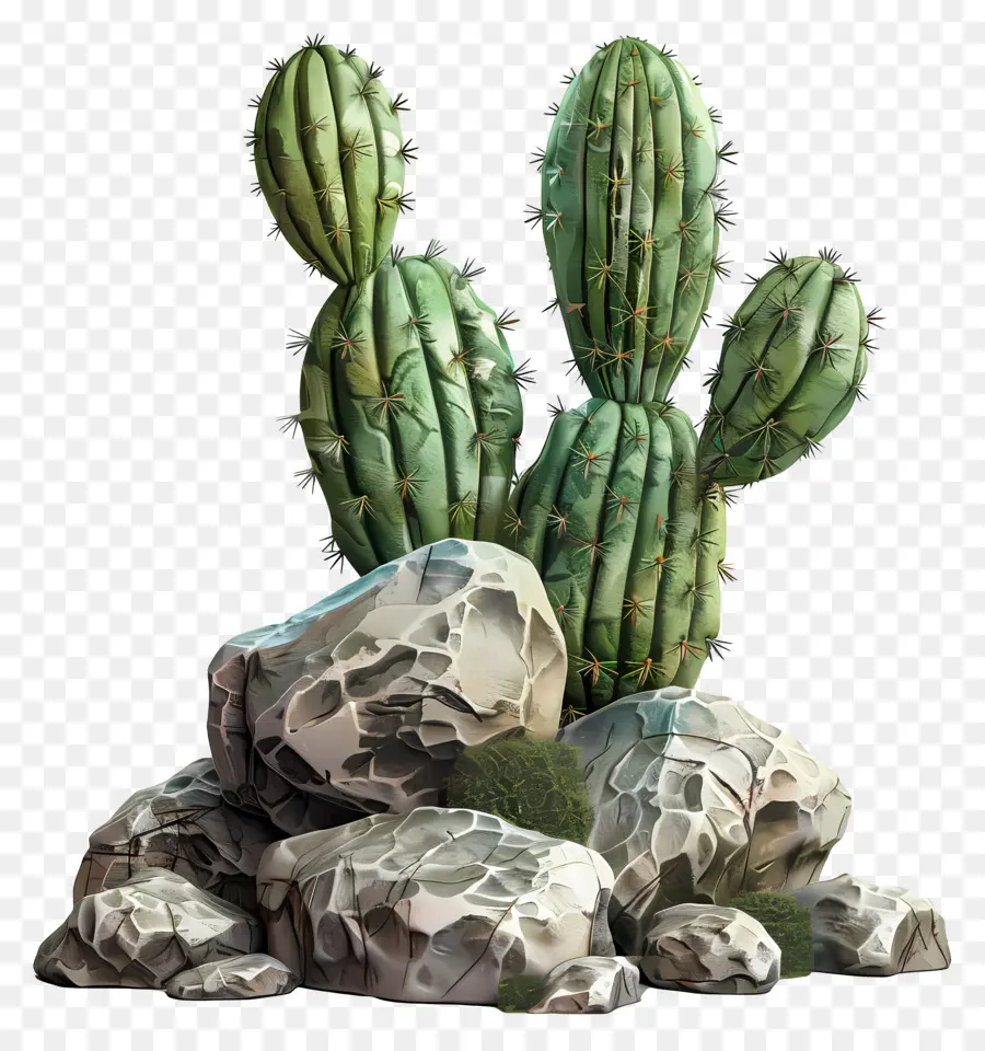 Cactus Avec Des Rochers，Cactus PNG