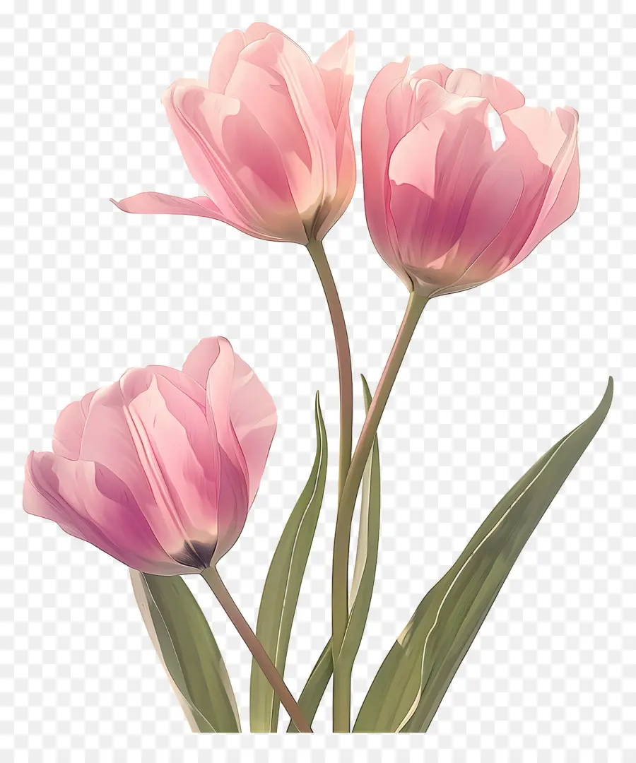 Tulipes Roses，Fleur Rouge PNG