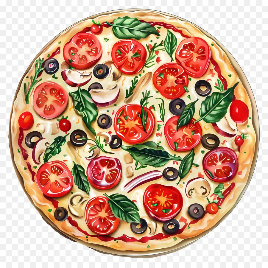 Pizza Végétalienne，Pizza PNG