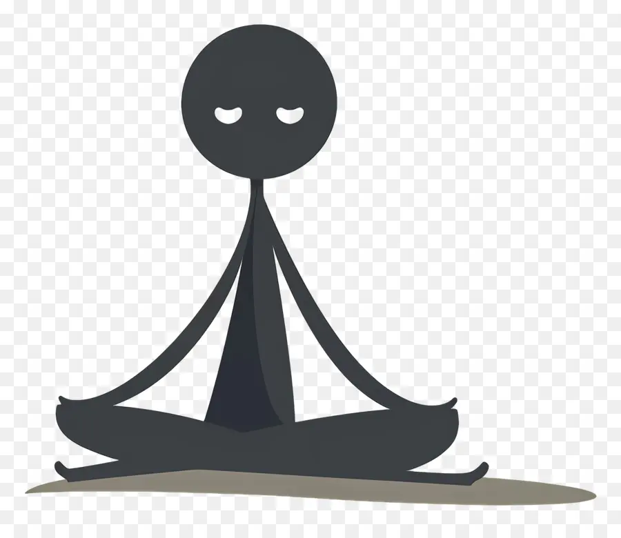 Stick Figure Meditation，Silhouette Méditante PNG