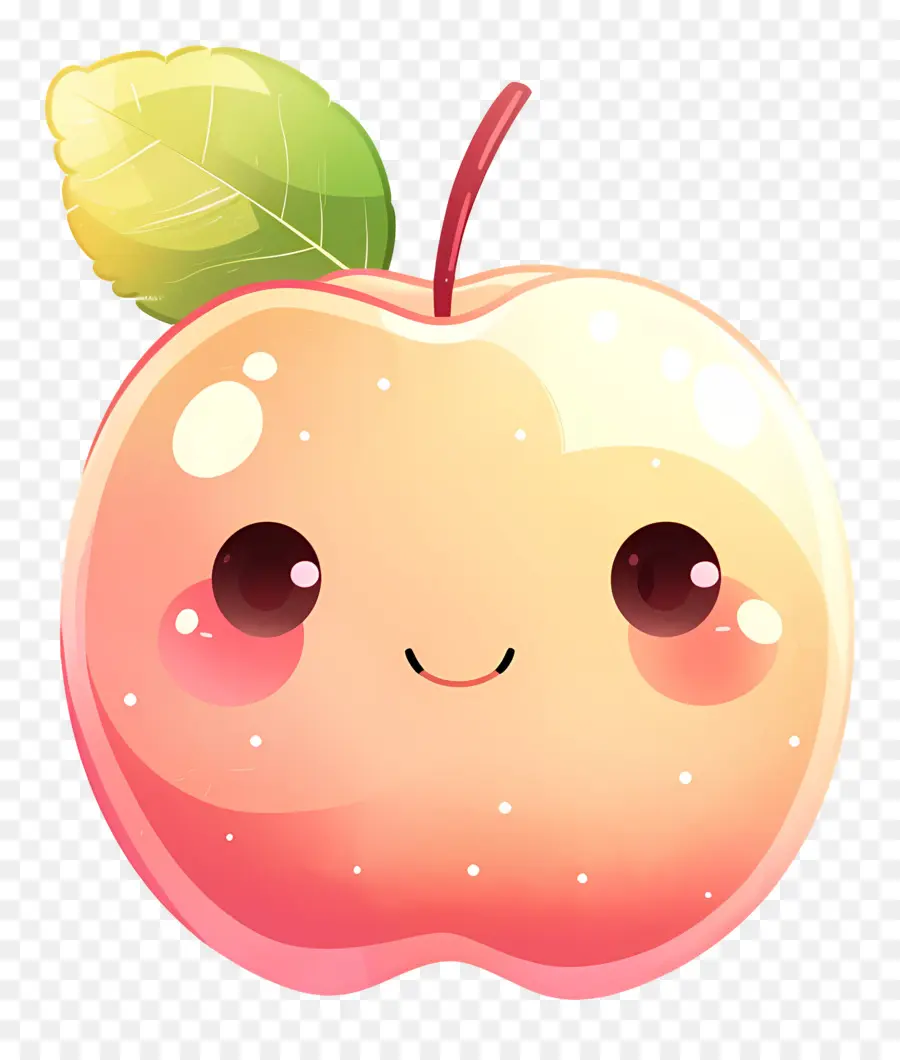 Pomme De Dessin Animé，Pêche Mignonne PNG