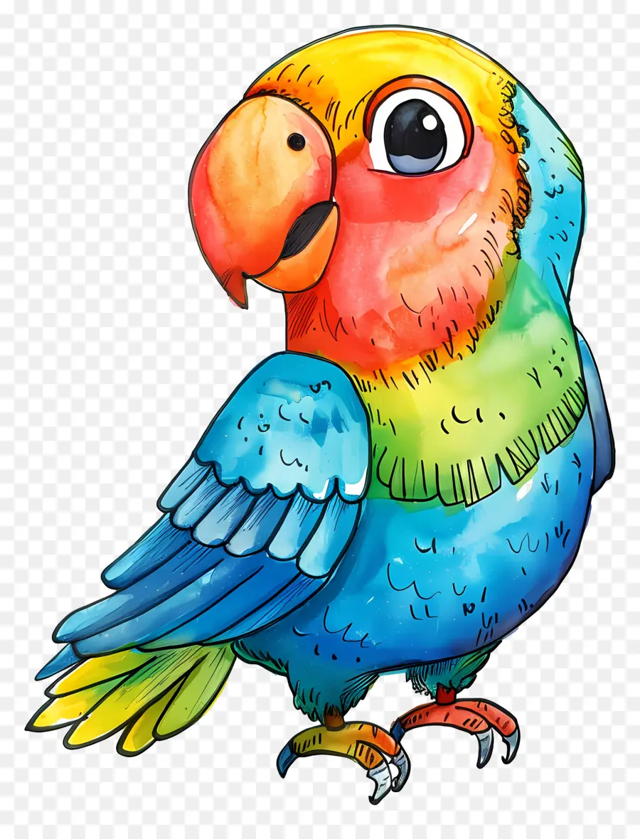 Dessin Animé Oiseaux，Coloré Parrot PNG