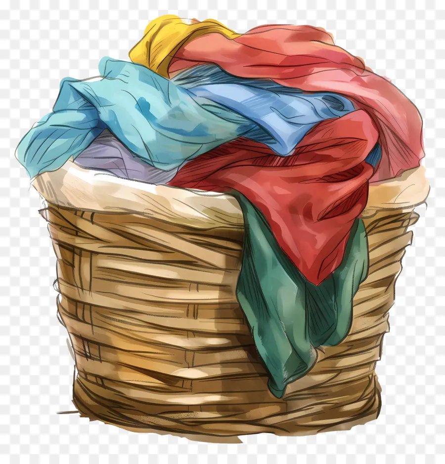 Vêtements Colorés，Panier PNG