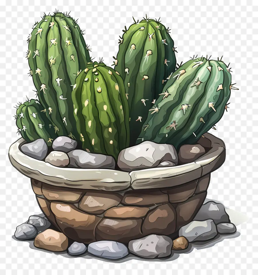 Cactus Avec Des Rochers，Cactus PNG