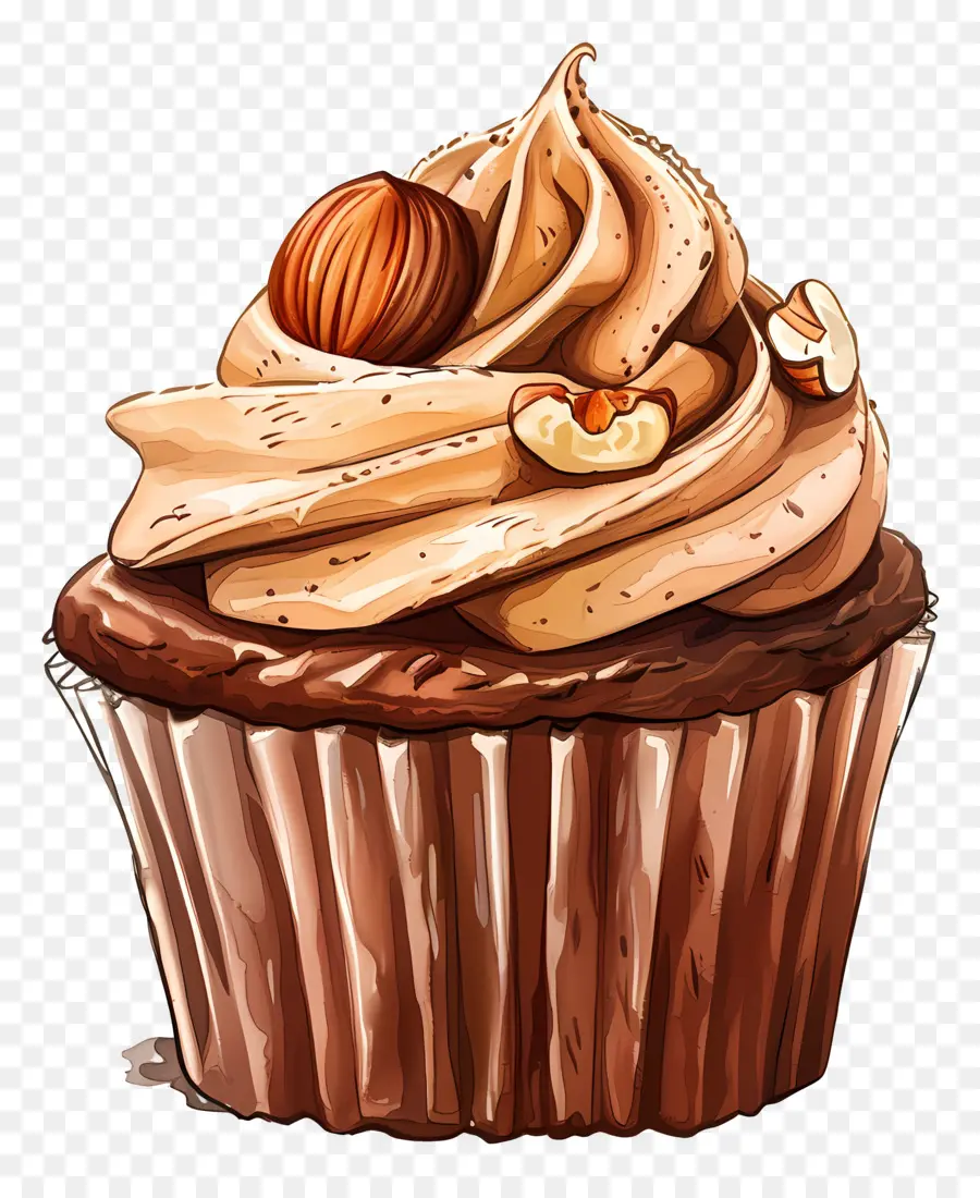 Cupcake Aux Noisettes，Petit Gâteau Au Chocolat PNG