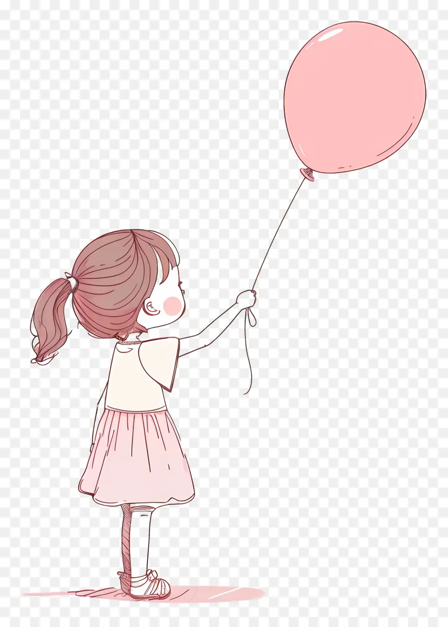 Petite Fille，Ballon Rouge PNG