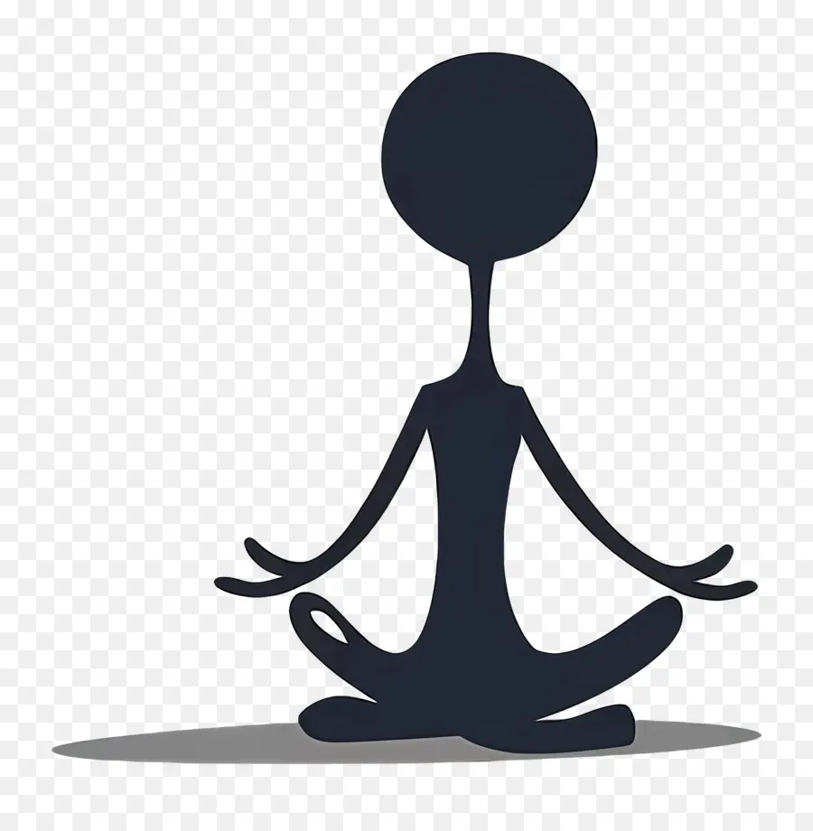 Stick Figure Meditation，Silhouette Méditante PNG